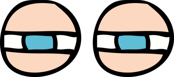 Bir insan tarafından çizilmiş çizgi film gözleri.