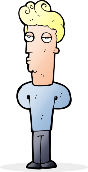 Bir insan tarafından çizilmiş sıkıcı bir çizgi film.