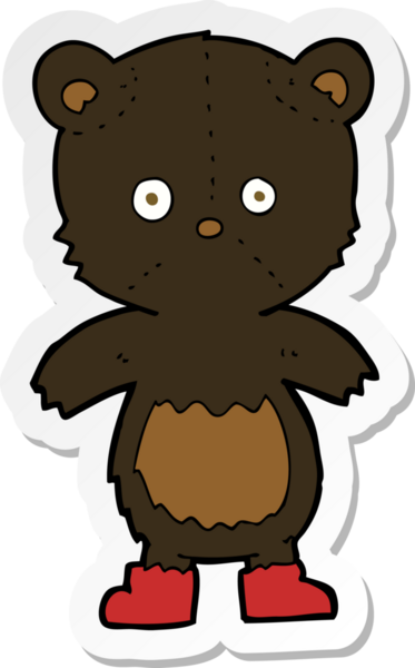 Bir insan tarafından çizilmiş siyah ayı yavrusunun çıkartması.