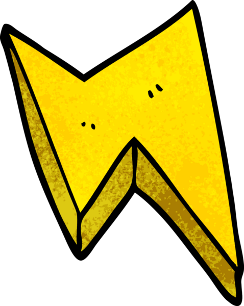 Bir insan tarafından çizilmiş karalama şimşekleri.