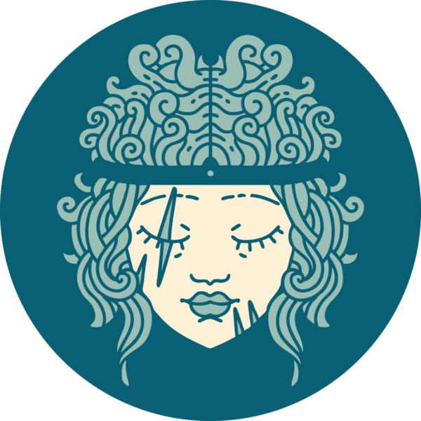 Bir insan tarafından çizilmiş insan barbar karakteri simgesi