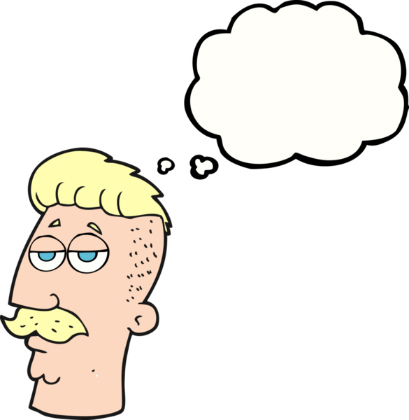 El yazısıyla çizilmiş düşünce balonu karikatürü çizen hippi saçlı bir insan tarafından çizilmiş.