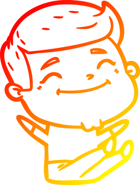 Bir insan tarafından çizilmiş mutlu bir çizgi film karakteri çizimi.