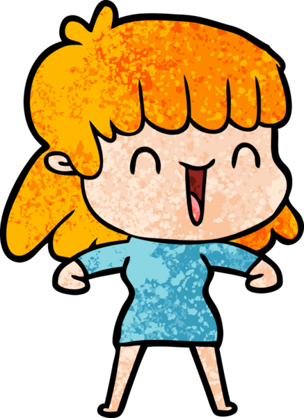 Bir insan tarafından çizilmiş karikatür kadın.