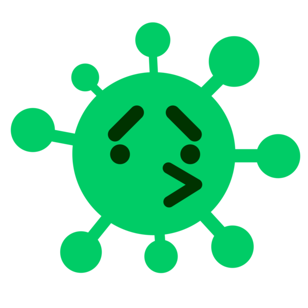 Bir insan tarafından çizilmiş basit endişeli kuş virüsü.