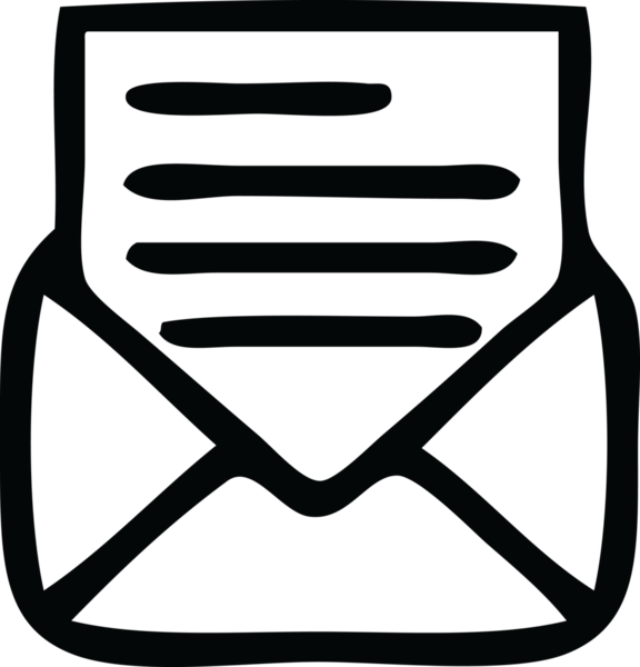 Bir insan tarafından çizilmiş bir mektup ve zarf çizimi