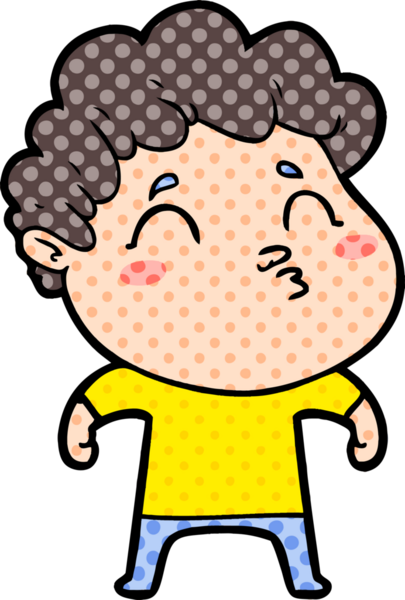 Çizgi film adamı somurtuyor Bir insan tarafından çizilmiş