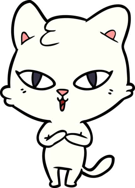 Bir insan tarafından çizilmiş çizgi film kedisi.