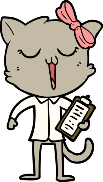 Bir insan tarafından çizilmiş çizgi film kedisi.