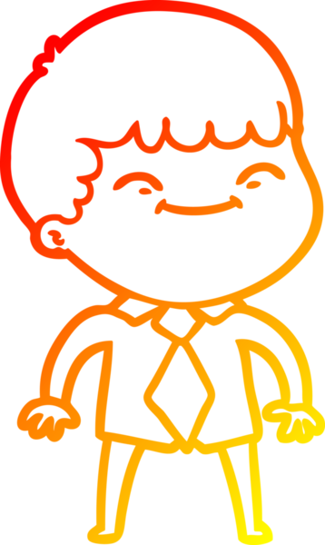 Bir insan tarafından çizilen mutlu bir çocuğun sıcak çizgi çizimi.