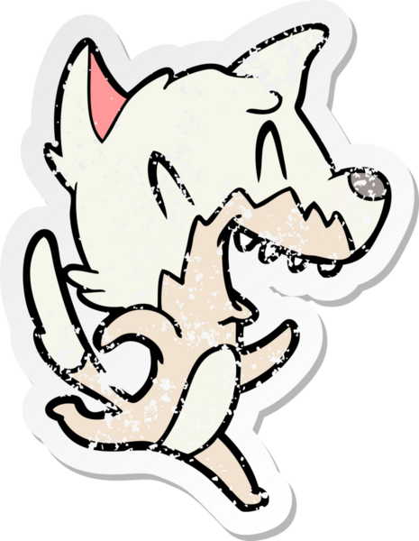 Bir insan tarafından çizilmiş gülen tilkinin sıkıntılı çıkartması.