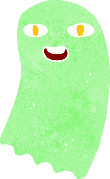 Bir insan tarafından çizilmiş komik çizgi film hayaleti.