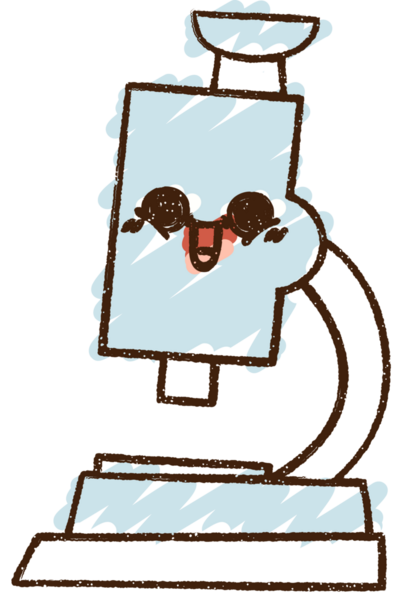 Bir insan tarafından çizilmiş mikroskop Tebeşiri