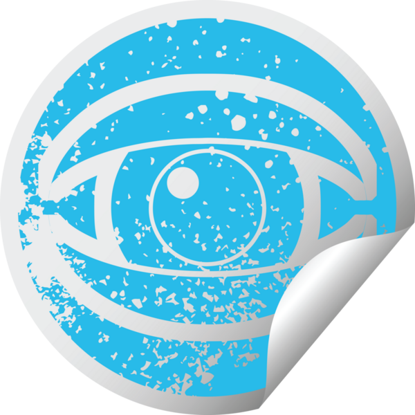 bir insan tarafından çizilmiş göz çizelgesine bakan sıkıntılı etiket resimleme simgesi