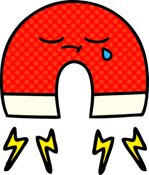 bir insan tarafından çizilmiş bir mıknatısın çizgi roman tarzı