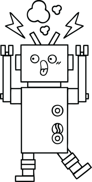Bir insan tarafından çizilmiş robot çizimi