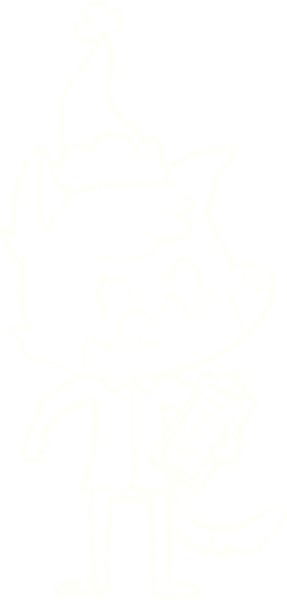 Bir insan tarafından çizilmiş Noel Tilkisi Tebeşiri