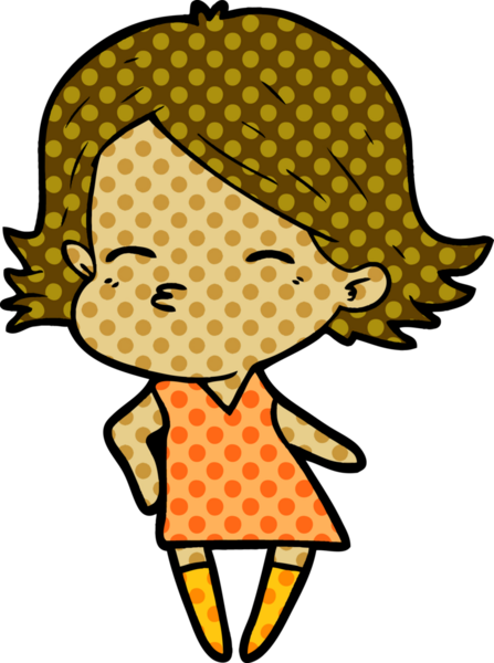 Bir insan tarafından çizilmiş karikatür kadın.