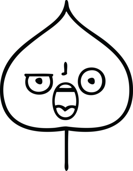 Bir insan tarafından çizilmiş dışavurumsal yaprağın çizgi çizimi