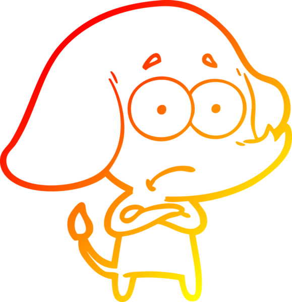 Bir insan tarafından çizilmiş, belirsiz bir filin sıcak çizgi çizimi.