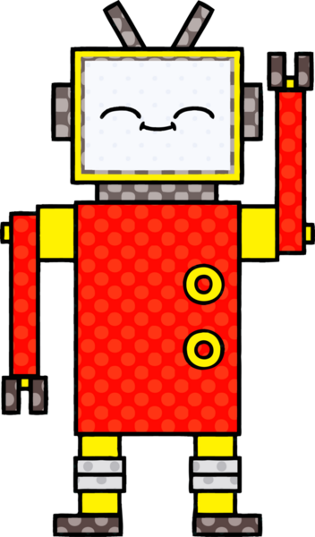 bir insan tarafından çizilmiş bir robotun çizgi roman tarzı