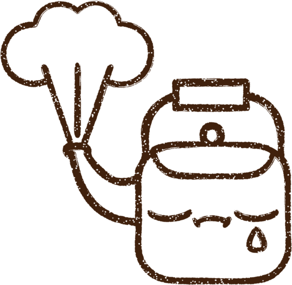 Kaynayan Çaydanlık Kömürü Bir insan tarafından çizildi