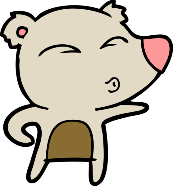 Bir insan tarafından çizilmiş bir çizgi film karakteri.