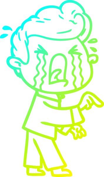 Bir insan tarafından çizilmiş ağlayan bir karikatür çizimi.