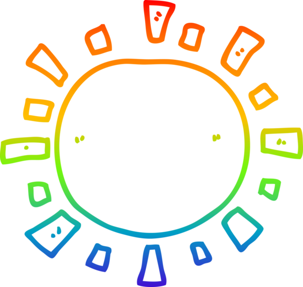 gökkuşağı gradyan çizgi çizimi bir insan tarafından çizilmiş bir çizgi güneş