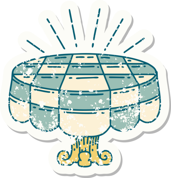 Bir insan tarafından çizilmiş dövme stili bir kafenin eski etiketi.