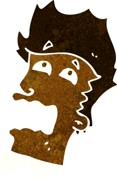 Bir insan tarafından çizilmiş korkmuş bir adam.