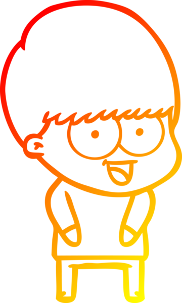 Bir insan tarafından çizilmiş mutlu çizgi film çocuğu çizimi.