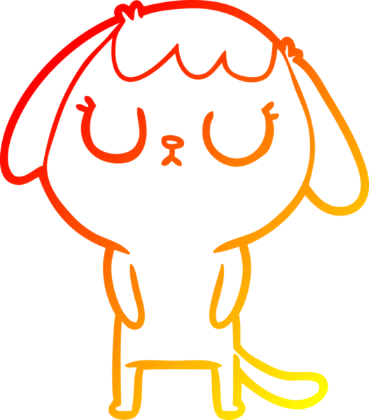 Bir insan tarafından çizilmiş sevimli bir köpeğin sıcak çizgi çizgisi.