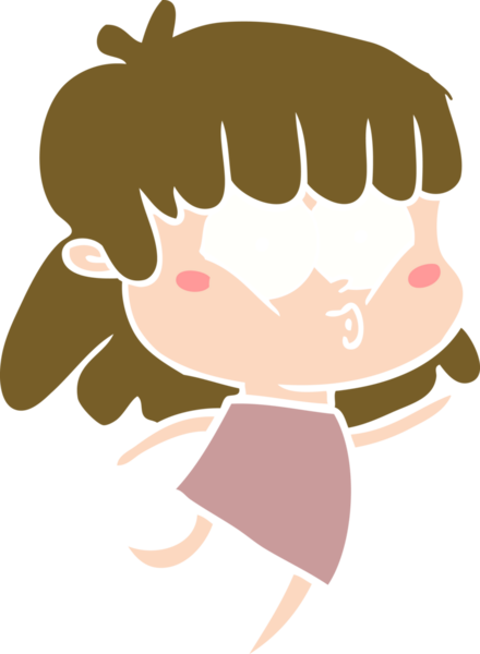 Bir insan tarafından çizilmiş düz renkli bir karikatür.