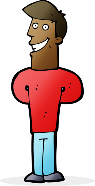 Bir insan tarafından çizilmiş sırıtan bir çizgi film adamı.