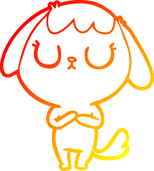 Bir insan tarafından çizilmiş sevimli bir köpeğin sıcak çizgi çizgisi.