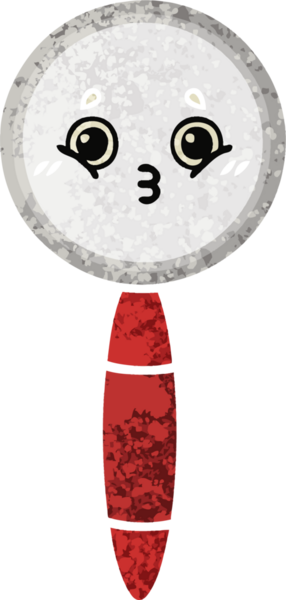 Bir insan tarafından çizilmiş bir büyüteçin retro çizim tarzı karikatürü