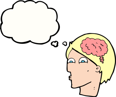 Bir insan tarafından çizilmiş beyin sembollü çizgi film kafası.