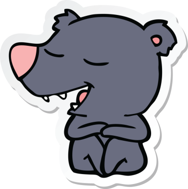 Bir insan tarafından çizilmiş çizgi film ayısının çıkartması.