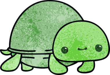 Bir insan tarafından çizilmiş garip bir karikatür kaplumbağa.