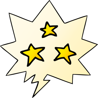 bir insan tarafından çizilmiş düzgün eğimli konuşma baloncuğu olan çizgi film yıldızları