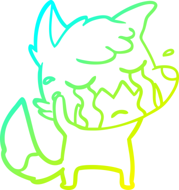 Bir insan tarafından çizilmiş ağlayan tilki çizgi filmi.