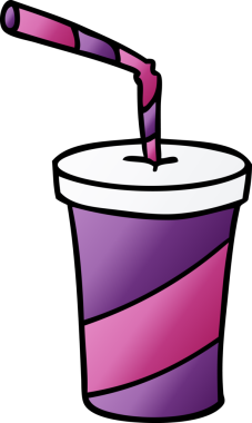 Bir insan tarafından çizilen el çizimi fast food içeceği karikatürü.