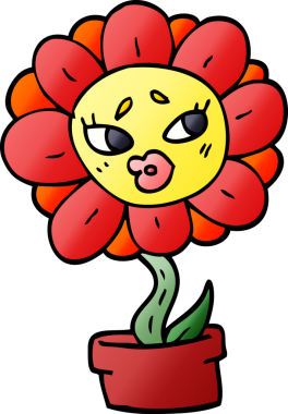 Bir insan tarafından çizilmiş karalama saksısı.