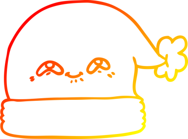 Bir insanın çizdiği Noel Baba şapkasının sıcak çizgi çizimi.