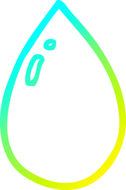 Bir insan tarafından çizilmiş karikatür su damlasının soğuk gradyan çizgisi.