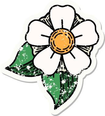 Bir insan tarafından çizilmiş geleneksel bir çiçek stili dövmesi.