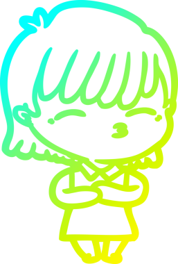 Bir insan tarafından çizilmiş bir karikatür kadın çizimi.