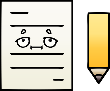 Bir insan tarafından çizilmiş bir test kağıdının gölgelenmiş karikatürü