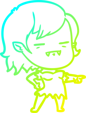 Bir insan tarafından çizilmiş bir ölümsüz vampir kız çizgi filmi.